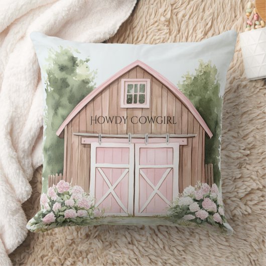 女性のカーボーイバーンファーム クッション (ブランケット)