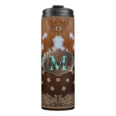 女性のカーボーイパーソナライズされたサーマルコーヒータンブラー タンブラー (正面)