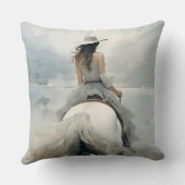 女性のカーボーイパーソナライズされたビーチピロー特産 クッション (裏面)