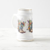 女性のカーボーイパーソナライズされたブーツ ビールジョッキ (正面左)