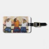 女性のカーボーイパーソナライズされたラゲッジタグ ラゲッジタグ (正面横)