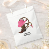 女性のカーボーイパーソナライズされた誕生日パーティー フェイバーバッグ (クリップ留めされた状態)