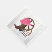 女性のカーボーイパーソナライズされた誕生日会素朴 スタンダードランチョンナプキン (角)