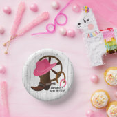 女性のカーボーイパーソナライズされた誕生日会素朴 ペーパーボウル (パーティー)