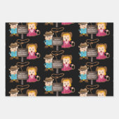 女性のカーボーイパーソナライズされた&カウボーイ ラッピングペーパーシート (正面3)