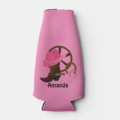 女性のカーボーイパーソナライズされた ボトルクーラー (正面)