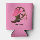 女性のカーボーイパーソナライズされた 缶クーラー (正面)