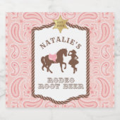 女性のカーボーイパーティー | Rodeoルートビールボトルラベル ビールラベル (シングルラベル)