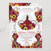 女性のカーボーイヒマワリバラズウェスタンキンセアニェラ 招待状 (正面/裏面)