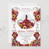 女性のカーボーイヒマワリバラズウェスタンキンセアニェラ 招待状 (正面)