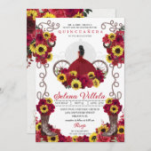 女性のカーボーイヒマワリバラズウェスタンキンセアニェラ 招待状 (正面/裏面)