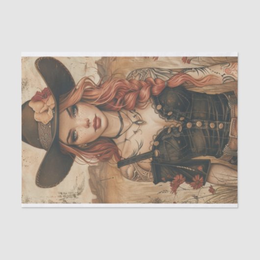 女性のカーボーイビベス20 薄葉紙 (正面)