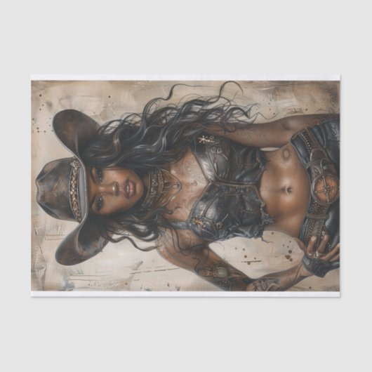 女性のカーボーイビベス25 薄葉紙 (正面)