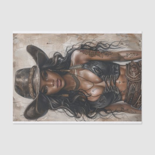 女性のカーボーイビベス26 薄葉紙 (正面)