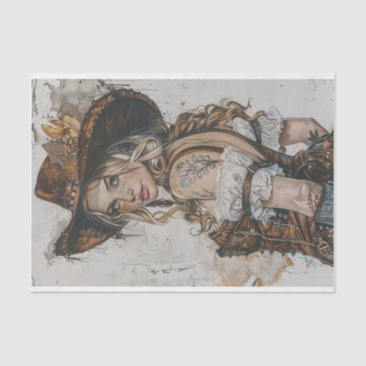 女性のカーボーイビベス27 薄葉紙 (正面)