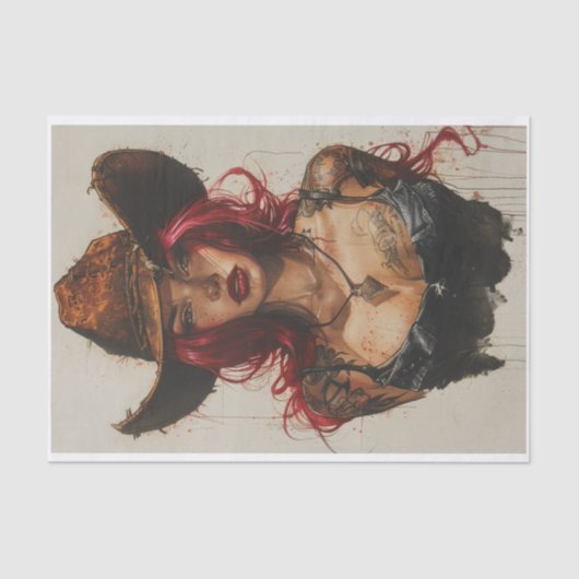 女性のカーボーイビベス29 薄葉紙 (正面)