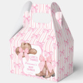 女性のカーボーイピンクのリボン女の子ベビースシャワーカスタムー フェイバーボックス (正面)