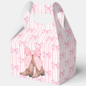 女性のカーボーイピンクのリボン女の子ベビースシャワーカスタムー フェイバーボックス (裏面)