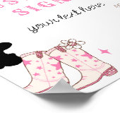 女性のカーボーイピンクのロデオ誕生日カスタムサイン ポスター (角)