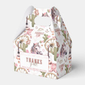 女性のカーボーイピンクウェスタンベイビーシャワーお気に入りボックス フェイバーボックス (正面サイド)