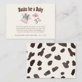 女性のカーボーイピンクウエスタンロデオブックスベビー エンクロージャーカード (正面/裏面)