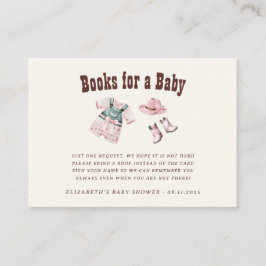 女性のカーボーイピンクウエスタンロデオブックスベビー エンクロージャーカード