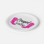 女性のカーボーイピンクカウボーイブーツウエスタンカントリーパーティー ペーパープレート (アングル)