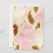 女性のカーボーイピンククリームブラウンコウィドハットブーツ 招待状 (裏面)