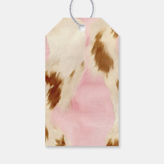 女性のカーボーイピンククリームブラウンコウィドハット&ブーツ ギフトタグ (裏面)