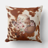 女性のカーボーイピンククリームブラウンコウィドフローラハット クッション (正面)