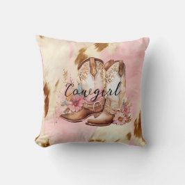 女性のカーボーイピンククリームブラウンコウィドフローラブーツ クッション
