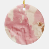 女性のカーボーイピンククリームブラウンコウィドフローラブーツ セラミックオーナメント (裏面)