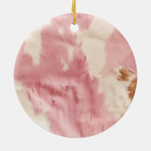 女性のカーボーイピンククリームブラウンコウィドフローラブーツ セラミックオーナメント (裏面)