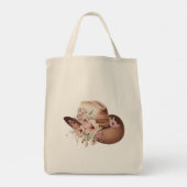 女性のカーボーイピンククリームブラウンコウィドフローラブーツ トートバッグ (裏面)