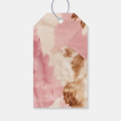 女性のカーボーイピンククリームブラウンコウィド金ゴールドクリスマス ギフトタグ (裏面)