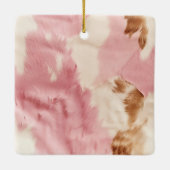 女性のカーボーイピンククリームブラウンコウィド金ゴールドモノグラム セラミックオーナメント (裏面)