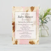 女性のカーボーイピンククリームブラウンコウィド 招待状 (スタンド正面)