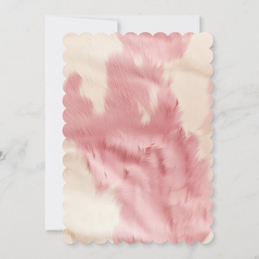 女性のカーボーイピンククリームブラウンコウィド 招待状 (裏面)