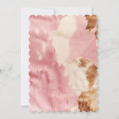 女性のカーボーイピンククリームブラウンコウィド 招待状 (裏面)