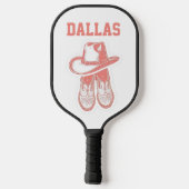 女性のカーボーイピンクダラステキサス州ブーツテキサン ピックルボールラケット (裏面)