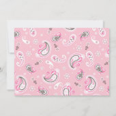 女性のカーボーイピンクバンダンナウエスタンテーマ誕生日 招待状 (裏面)