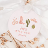 女性のカーボーイピンクバースデーパーティワイルドウエスト フェイバータグ