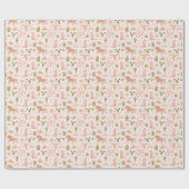 女性のカーボーイピンクパターン ラッピングペーパー (フラット)