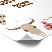 女性のカーボーイピンクベビーシャワーカスタムサイン ポスター (角)