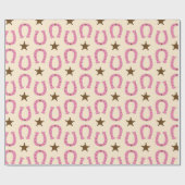 女性のカーボーイピンクホースシューシャーリフスターカントリーテキサス州 ラッピングペーパー (フラット)