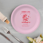 女性のカーボーイピンク熟年から完璧な誕生日パーティー ペーパープレート