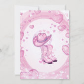 女性のカーボーイピンク1stロデオファースト誕生日 招待状 (裏面)