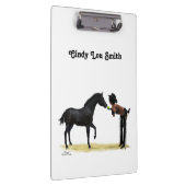 女性のカーボーイピンナップと馬のクリップボード クリップボード (右)