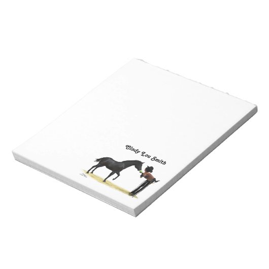 女性のカーボーイピンナップと馬のメモ帳 ノートパッド (回転)