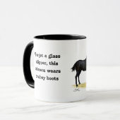 女性のカーボーイピンナップと馬コーヒーマグ マグカップ (正面左)